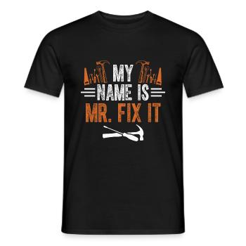 Monsieur réparez-le, L’artisan qui peut tout faire - T-shirt homme - noir - Devant - AI Model Male 178 light (178cm)