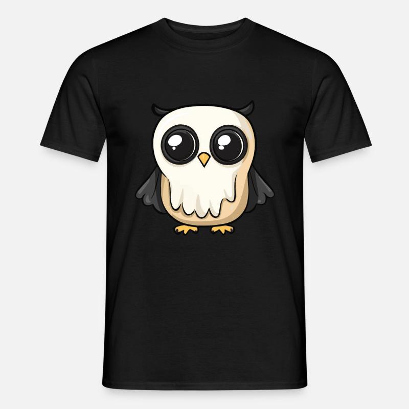 Owl Halloween Comic Ghost - Men's T-Shirt - black