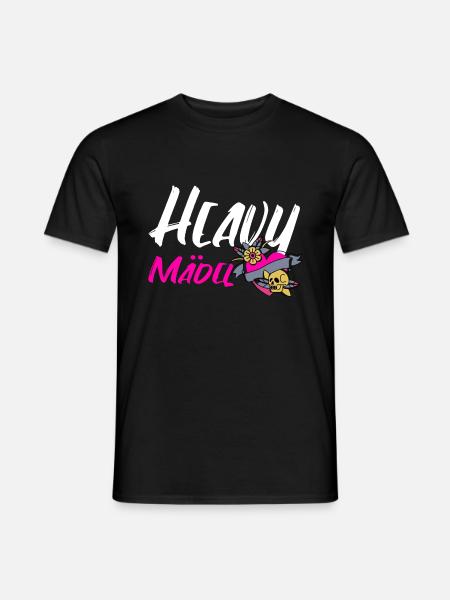 Heavy Mädel Heavy Mädl Heavy Metal Metalfan Rocker - Männer T-Shirt - Schwarz