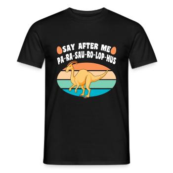 Dinosaur Gift Idea | Dino Dinos T-Rex Funny - Men's T-Shirt - black - Front - AI Model Male 178 light (178cm)