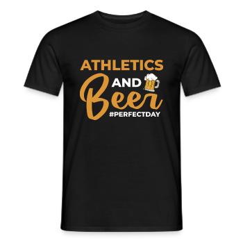 Athletics and Beer perfectday Leichtathletik - Männer T-Shirt - Schwarz - Vorne - AI Model Male 178 light (178cm)