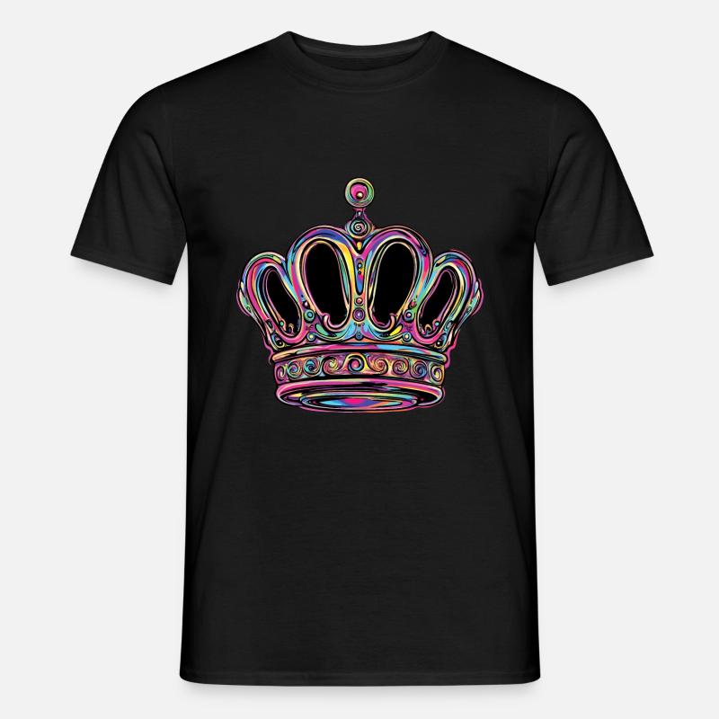 Krone Bunt - Männer T-Shirt - Schwarz