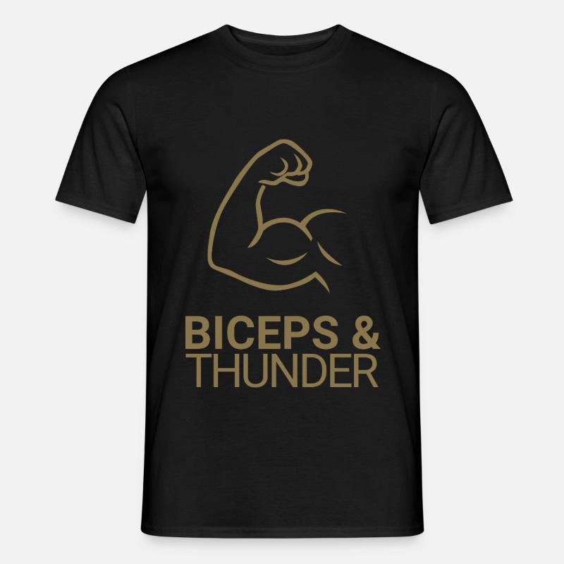 Biceps & Thunder - Männer T-Shirt - Schwarz