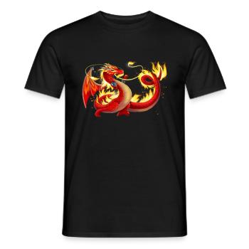 Magical fire dragon - dragon of the elements - Men's T-Shirt - black - Front - AI Model Male 178 light (178cm)