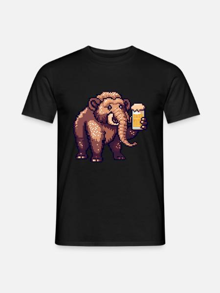 Mammut Pixel Bier - Männer T-Shirt - Schwarz