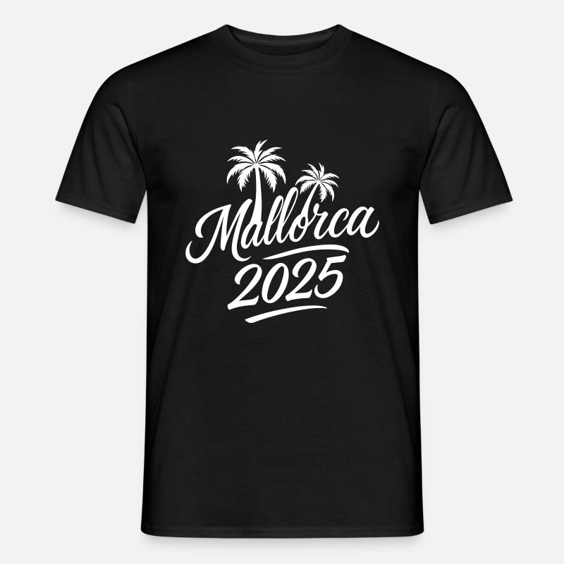 Mallorca 2025 Palmen - Männer T-Shirt - Schwarz