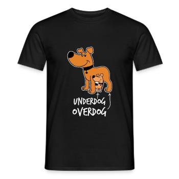 underdog overdog dog dog dog puppy gift - Men's T-Shirt - black - Front - AI Model Male 178 light (178cm)