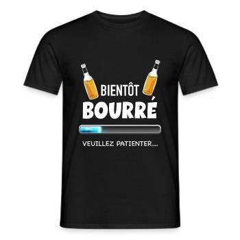 téléchargement bière humour apéro - T-shirt homme - noir - Devant - AI Model Male 178 light (178cm)