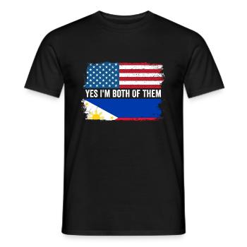 Yes I'm Both Of Them A Filipino American Fil-Am - Men's T-Shirt - black - Front - AI Model Male 178 light (178cm)