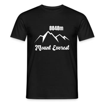 Mount Everest Poster Map Highest mountain in the world - Men's T-Shirt - black - Front - AI Model Male 178 light (178cm)