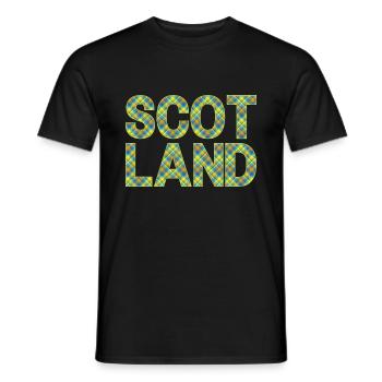 Schottland Tartan Schriftzug Dudelsack Highlands - Männer T-Shirt - Schwarz - Vorne - AI Model Male 178 light (178cm)