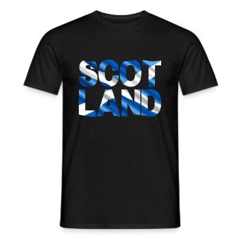 Schottland Tartan Schriftzug Dudelsack Highlands - Männer T-Shirt - Schwarz - Vorne - AI Model Male 178 light (178cm)