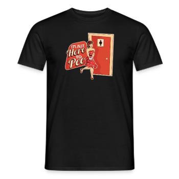Cadeau drôle de toilette de toilette d'urine de pipi - T-shirt homme - noir - Devant - AI Model Male 178 light (178cm)