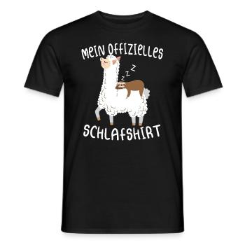 Faultier & Alpaka - Mein Offizielles Schlafshirt - Männer T-Shirt - Schwarz - Vorne - AI Model Male 178 light (178cm)