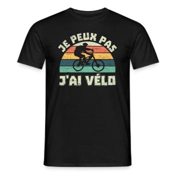 Ich kann nicht, ich fahre Fahrrad Biker Geschenk - Männer T-Shirt - Schwarz - Vorne - AI Model Male 178 light (178cm)