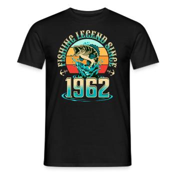 Pêcheur Né En 1962, 60 Ans Anniversaire - T-shirt homme - noir - Devant - AI Model Male 178 light (178cm)