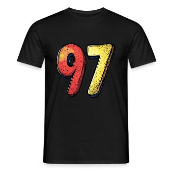 97 Nombre Coloré - T-shirt homme - noir - Devant - AI Model Male 178 light (178cm)