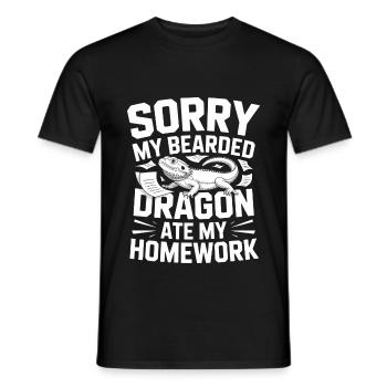 Meine Bartagame hat meine Hausaufgaben gefressen! Reptilien-Liebhaber - Männer T-Shirt - Schwarz - Vorne - AI Model Male 178 light (178cm)