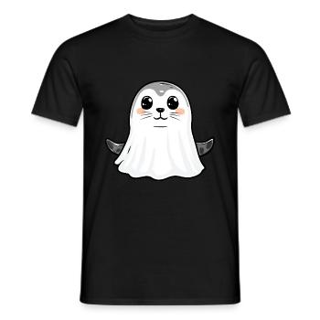 Robbe Tier Halloween Comic Geist - Männer T-Shirt - Schwarz - Vorne - AI Model Male 178 light (178cm)