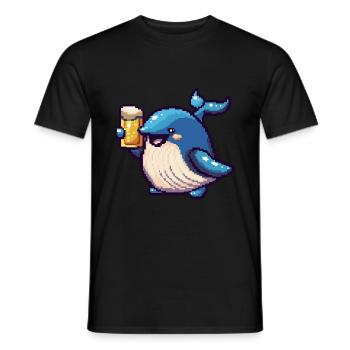 Bière Whale Pixel - T-shirt homme - noir - Devant - AI Model Male 178 light (178cm)