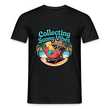 Ambiance estivale ensoleillée Drôle de crabe sur la plage - T-shirt homme - noir - Devant - AI Model Male 178 light (178cm)