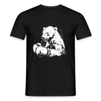 Polar Bear Polar Bear Boxer Boxing MMA Martial Arts - Men's T-Shirt - black - Front - AI Model Male 178 light (178cm)