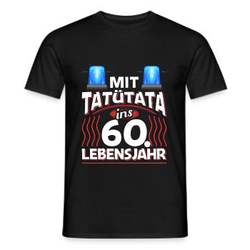 60 Geburtstag Geschenk Mann Feuerwehr Polizei - Männer T-Shirt - Schwarz - Vorne - AI Model Male 178 light (178cm)