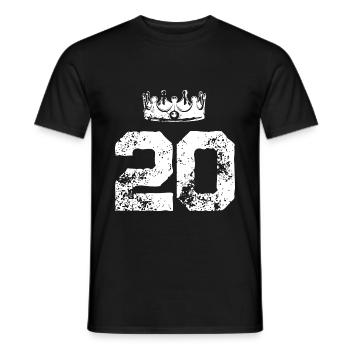 20 Zahl Krone - Männer T-Shirt - Schwarz - Vorne - AI Model Male 178 light (178cm)