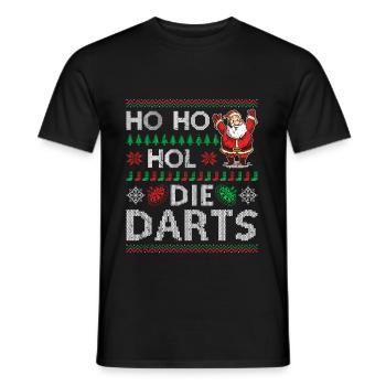 Weihnachten Ho Ho Hol Die Darts Ugly Christmas - Männer T-Shirt - Schwarz - Vorne - AI Model Male 178 light (178cm)