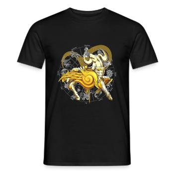 Divine Armor of the Aries Zodiac - Men's T-Shirt - black - Front - AI Model Male 178 light (178cm)