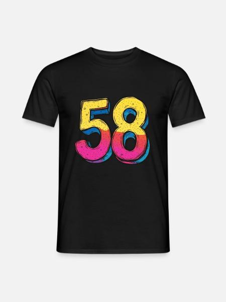 58 Zahl Bunt - Männer T-Shirt - Schwarz