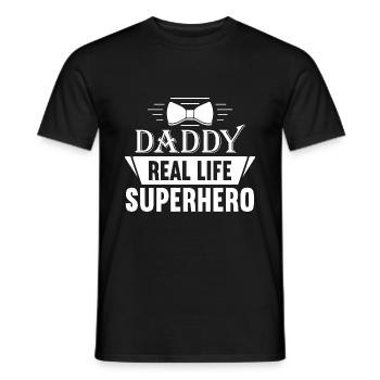 Dad a real hero in real life - Men's T-Shirt - black - Front - AI Model Male 178 light (178cm)