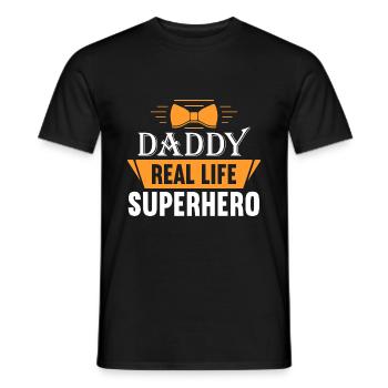 Dad a real hero in real life - Men's T-Shirt - black - Front - AI Model Male 178 light (178cm)