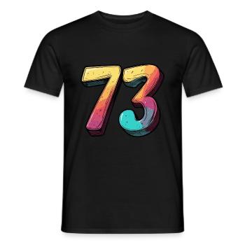 73 Numéro Coloré - T-shirt homme - noir - Devant - AI Model Male 178 light (178cm)