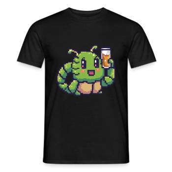 Wurm Pixel Bier - Männer T-Shirt - Schwarz - Vorne - AI Model Male 178 light (178cm)