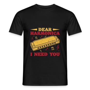 drôle d’harmoniciste j’ai besoin de toi harmonica - T-shirt homme - noir - Devant - AI Model Male 178 light (178cm)