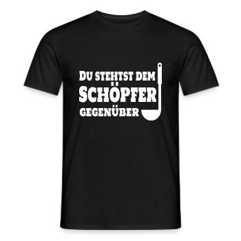 Du stehst dem Schöpfer gegenüber. Koch Chefkoch - Männer T-Shirt - Schwarz - Vorne - AI Model Male 178 light (178cm)