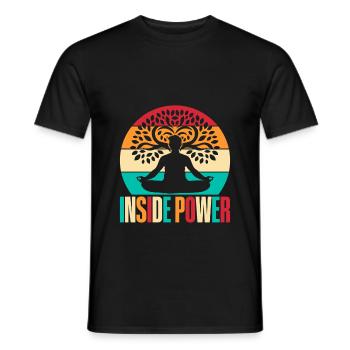 Yoga Inside Power Funny Yoga - Men's T-Shirt - black - Front - AI Model Male 178 light (178cm)