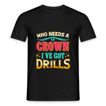 Diamond Painting Artist Crown I ́ve Got Drills - Men's T-Shirt - black - Front - AI Model Male 178 light (178cm)