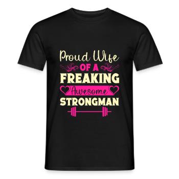 Motivation de remise en forme Fière épouse d’un homme fort génial - T-shirt homme - noir - Devant - AI Model Male 178 light (178cm)