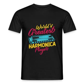 Drôle d’harmoniciste Créateur du monde ́s Créateur - T-shirt homme - noir - Devant - AI Model Male 178 light (178cm)