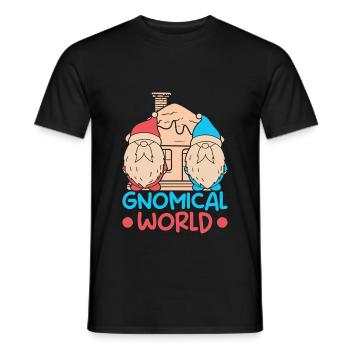 Garden Gnome Costume Gnomical World Gnome - Men's T-Shirt - black - Front - AI Model Male 178 light (178cm)