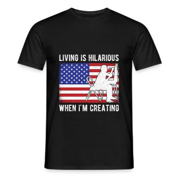 Funny Art Painter I`d Living Hilarious Creating - Männer T-Shirt - Schwarz - Vorne - AI Model Male 178 light (178cm)