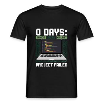 Technical Support 0 Days Since My Last Project - Männer T-Shirt - Schwarz - Vorne - AI Model Male 178 light (178cm)