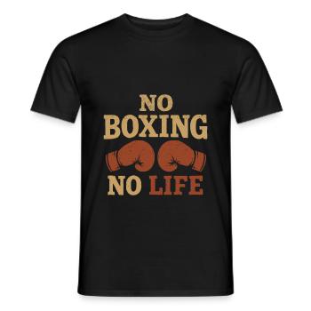 No Boxing No Life Boxing Gloves Boxing Gloves - Men's T-Shirt - black - Front - AI Model Male 178 light (178cm)