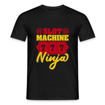 Gambling Fan Slot Machine Ninja Casino - Men's T-Shirt - black - Front - AI Model Male 178 light (178cm)
