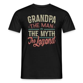 Father's Day T-shirt - Grandpa Man Myth Legend - T-shirt homme - noir - Devant - AI Model Male 178 light (178cm)