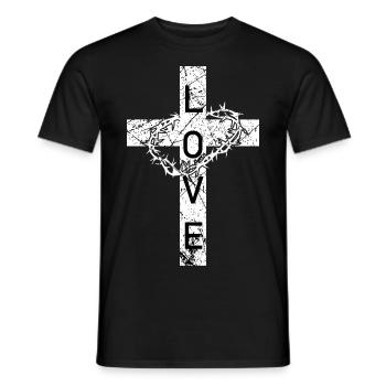 Christentum Jesus Kreuz Christi Religion Shirt - Männer T-Shirt - Schwarz - Vorne - AI Model Male 178 light (178cm)