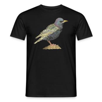 Étourneau sansonnet - T-shirt homme - noir - Devant - AI Model Male 178 light (178cm)