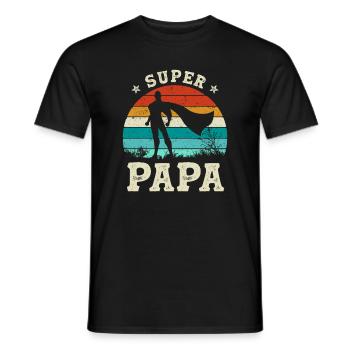 Super Papa Gift Superhero Father's Day - Men's T-Shirt - black - Front - AI Model Male 178 light (178cm)